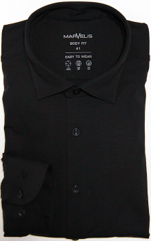 Marvelis Jerseyhemd Glatt Langarm 64cm, Body Fit -schwarz- 75628468