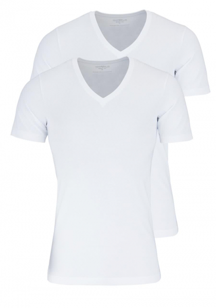 Marvelis  T-Shirt Doppel 28200000 weiß V-Ausschnitt
