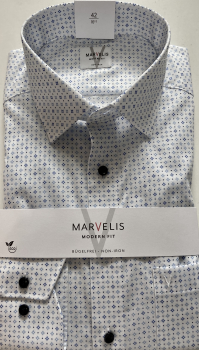 Marvelis Hemd extra langer Arm 69cm, Modern Fit -blau/weiß - 72268911