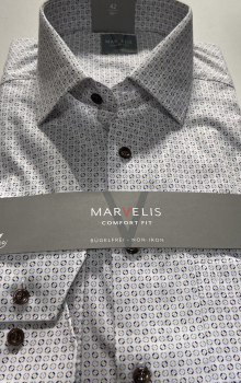 Marvelis Hemd Langarm 64cm, Comfort Fit -beige/blau/weiß- 70258422