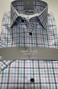 Marvelis Hemd Halbarm, Modern Fit - rose/blau/grün/weiß- 72321245