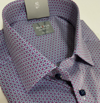 Marvelis Hemd Halbarm, Modern Fit - fuchsia/blau/weiß- 72091295