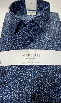 Marvelis Hemd extra langer Arm 69cm, Modern Fit -marine/blau/weiß - 72408918