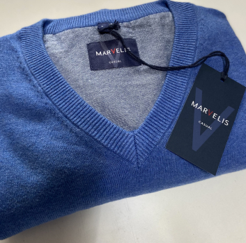 Marvelis Pullover V-Ausschnitt -blau- 19901017