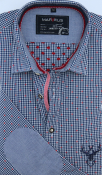 Preview: Marvelis Trachtenhemd Langarm 64cm Modern Fit -blau- 69042414