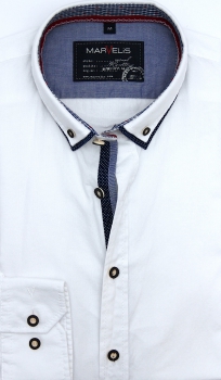Preview: Marvelis Trachtenhemd Langarm 64cm Modern Fit -weiß- 69082400