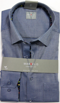 Marvelis Hemd Langarm 64cm Comfort Fit -marine- 70017418