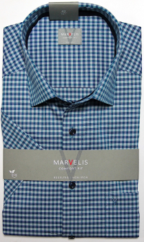 Marvelis Hemd Halbarm, Comfort Fit - türkis/blau- 70417243