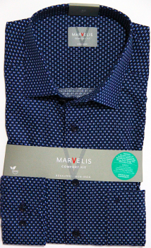 Marvelis Hemd Langarm 64cm, Comfort Fit -marine/blau/weiß- 70464418