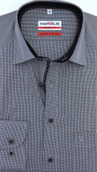 Preview: Marvelis Hemd Langarm 64cm, Modern Fit -schwarz- 72002468