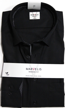 Marvelis Hemd extra langer Arm 69cm, Modern Fit -schwarz- 72547968