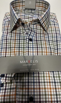 Marvelis Hemd Langarm 64cm, Comfort Fit -rost/grün/weiß- 70148447