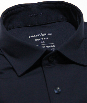 Preview: Marvelis Jerseyhemd Glatt extra lg. Arm 69cm, Body Fit -marine- 75628918
