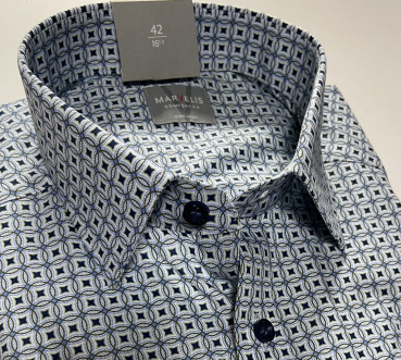 Marvelis Hemd Langarm 64cm, Comfort Fit -grün/marine/weiß- 70168447