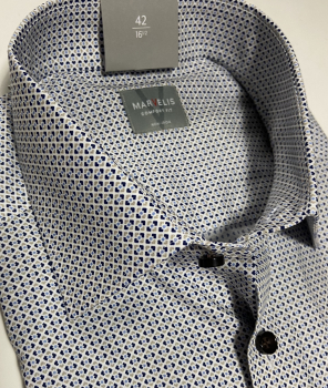 Marvelis Hemd Halbarm, Comfort Fit - schwarz/beige/weiß- 70301222