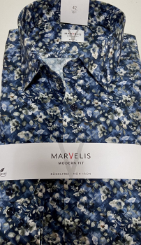 Preview: Marvelis Hemd extra langer Arm 69cm, Modern Fit -grün/blau/weiß - 72088918