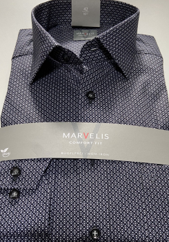 Marvelis Hemd Langarm 64cm, Comfort Fit -schwarz/weiß/grau- 70301468