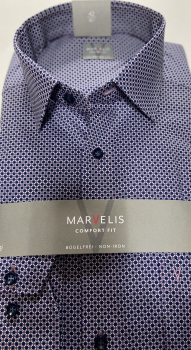 Marvelis Hemd Langarm 64cm, Comfort Fit -violett/marine/weiß- 70108494