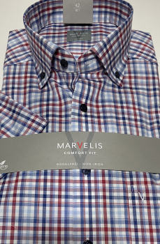 Marvelis Hemd Halbarm, Comfort Fit - rot/blau/weiß- 70821235