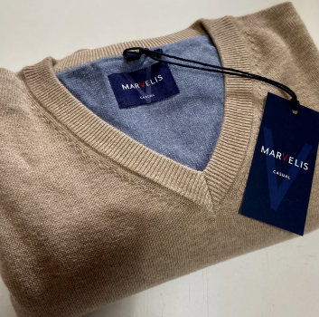 Marvelis Pullover V-Ausschnitt -beige- 19901004