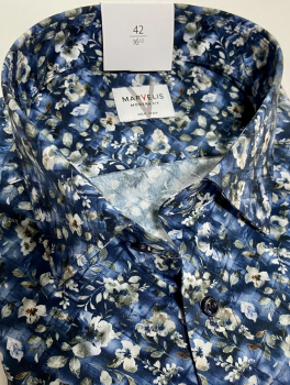 Marvelis Hemd extra langer Arm 69cm, Modern Fit -grün/blau/weiß - 72088918