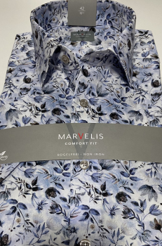 Marvelis Hemd Halbarm, Comfort Fit - marine/blau/grau- 70121211