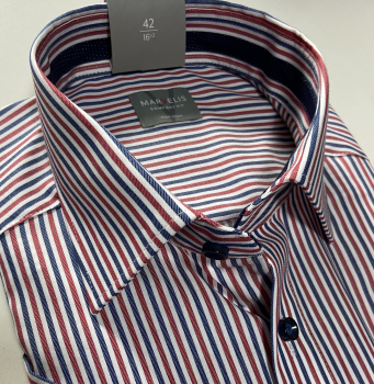 Marvelis Hemd Halbarm, Modern Fit - rot/marine/weiß- 72501235