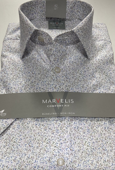 Preview: Marvelis Hemd Halbarm, Modern Fit - beige/rose/weiß- 72681200