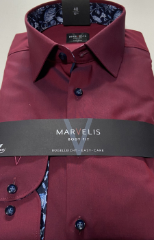 Marvelis Hemd Extra langer Arm 69cm, Body Fit -bordo- 75248939