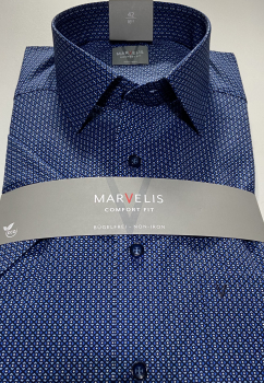 Preview: Marvelis Hemd Halbarm, Comfort Fit - marine/blau- 70301218