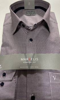 Marvelis Hemd Langarm 64cm, Comfort Fit -violett/weiß- 70528494