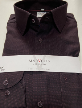 Preview: Marvelis Hemd extra lg. Arm 69cm, Modern Fit -bordo- 72642939