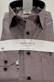 Preview: Marvelis Hemd extra lg. Arm 69cm, Modern Fit -bordo- 72042938