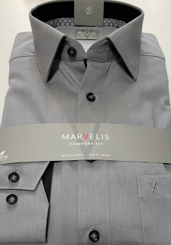 Preview: Marvelis Hemd Langarm 64cm, Comfort Fit -grau- 70782467