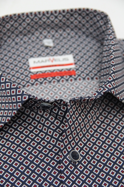 Marvelis Hemd extra lg. Arm 69cm, Modern Fit -marine/rot- 72686935