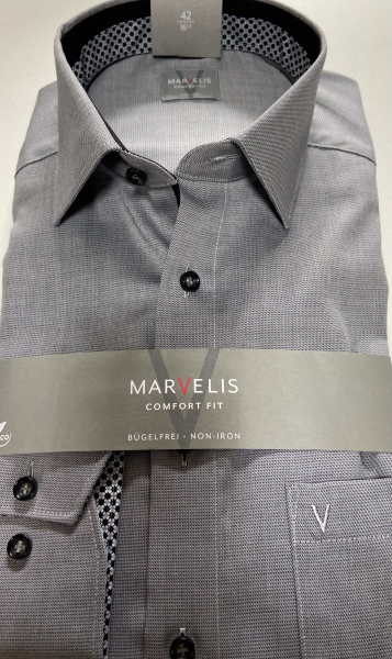 Marvelis Hemd Langarm 64cm, Comfort Fit -grau- 70068463