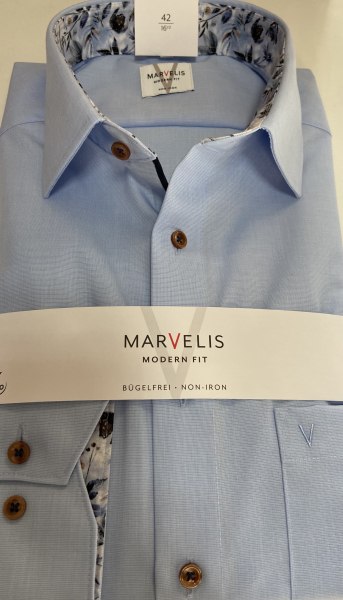 Marvelis Hemd extra langer Arm 69cm, Modern Fit -blau- 72001913