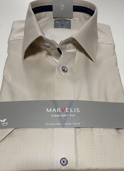 Marvelis Hemd Halbarm, Comfort Fit -beige- 70001228