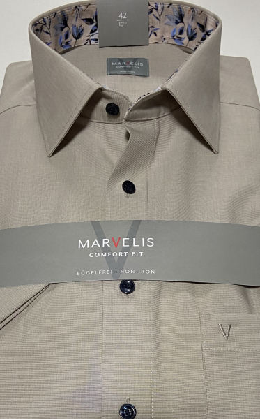 Marvelis Hemd Halbarm, Comfort Fit -beige- 70001228