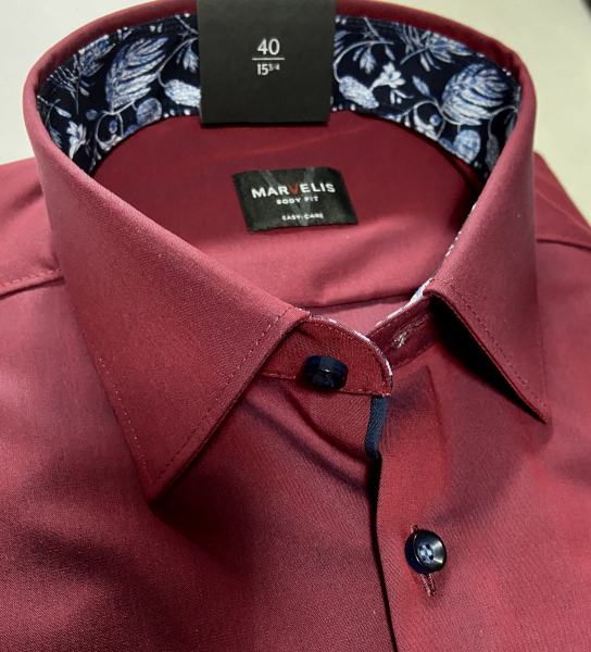 Marvelis Hemd Extra langer Arm 69cm, Body Fit -bordo- 75248939