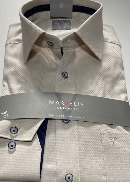 Marvelis Hemd Halbarm Modern Fit -beige- 72041222