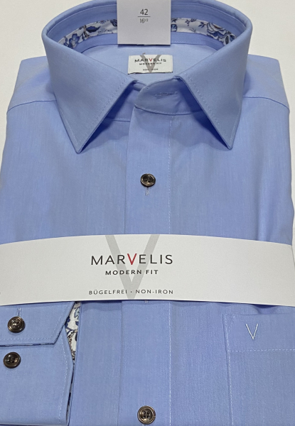 Marvelis Hemd extra langer Arm 69cm, Modern Fit -blau- 72018911
