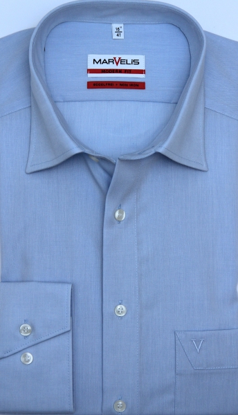 Marvelis Hemd extra kurzer Arm 58cm Modern Fit -blau- 47045811