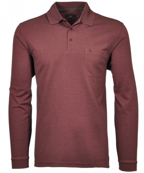 Softknitpolo Langarm 5493691-061 Fb. Weinrot