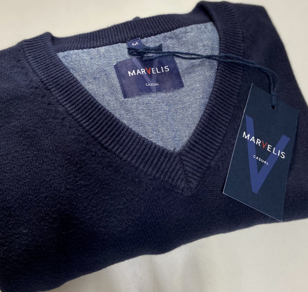 Marvelis Pullover V-Ausschnitt -marine- 19901018