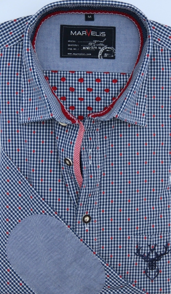 Marvelis Trachtenhemd Langarm 64cm Modern Fit -blau- 69042414