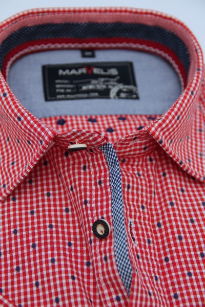 Marvelis Trachtenhemd Langarm 64cm Modern Fit -rot- 69042435