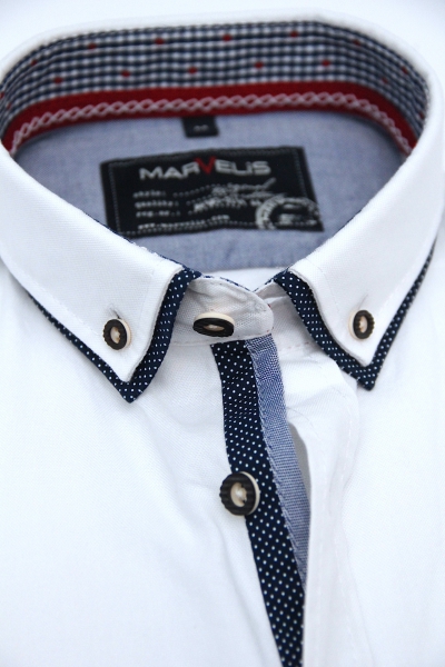 Marvelis Trachtenhemd Langarm 64cm Modern Fit -weiß- 69082400