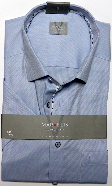 Marvelis Hemd Halbarm Comfort Fit -blau- 70017211