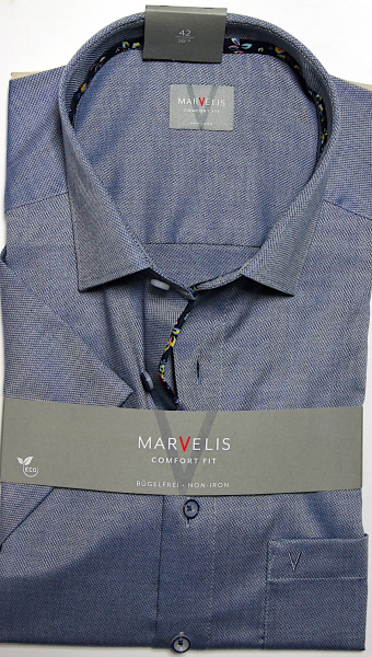 Marvelis Hemd Halbarm Comfort Fit -stahlblau- 70017218